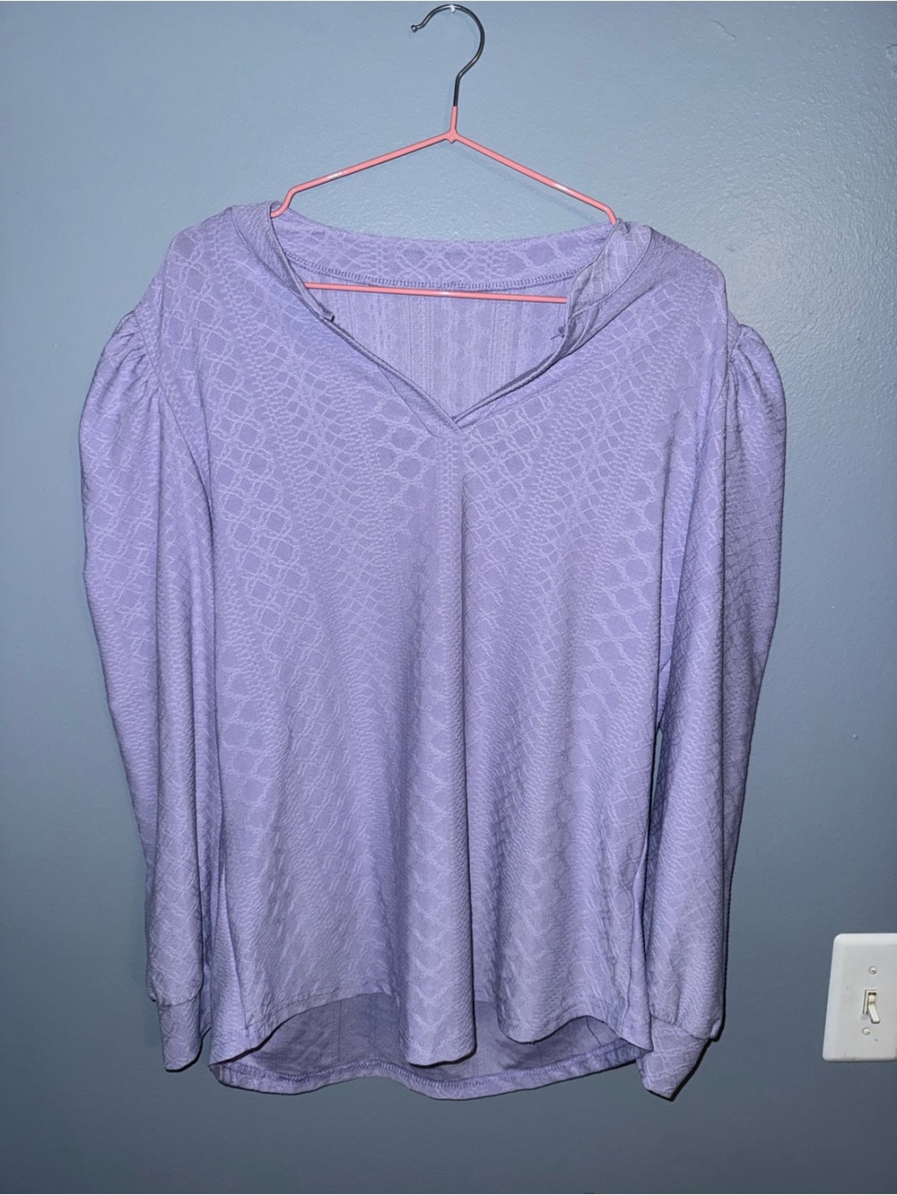 Lilac V-Neck Long Sleeve Women's Top